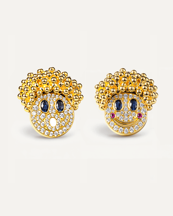 The Rosy Grin Moissanite Stud Earrings by Aumpex