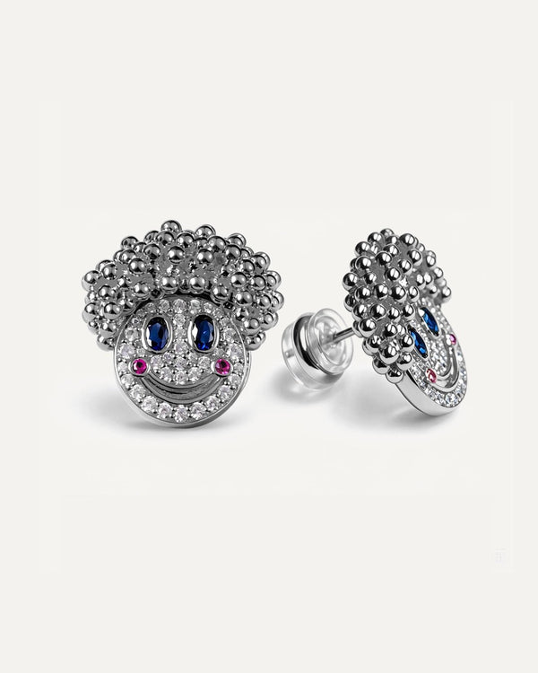 The Rosy Grin Moissanite Stud Earrings by Aumpex