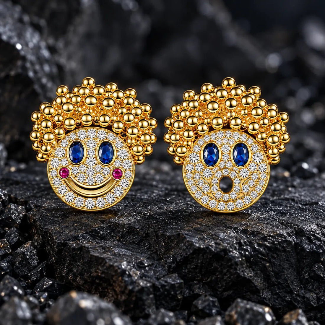 The Rosy Grin Moissanite Stud Earrings by Aumpex