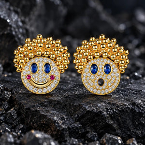 The Rosy Grin Moissanite Stud Earrings by Aumpex